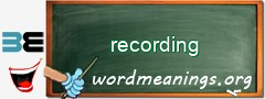 WordMeaning blackboard for recording